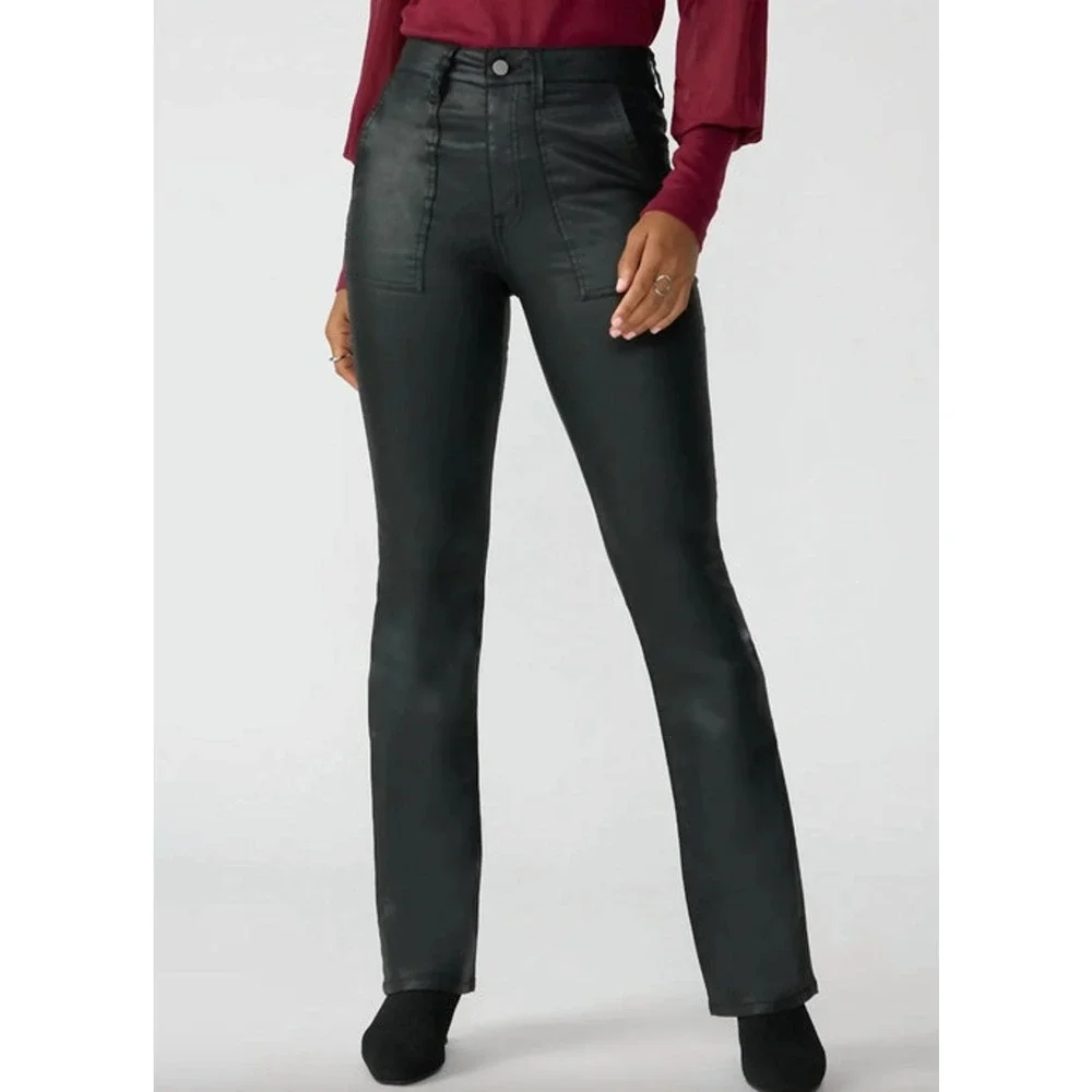 SANCTUARY Jeans Size 30 NEW Black Birdy Semi High Rise Flare Denim